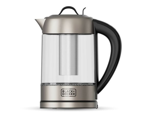 Black & Decker BXKE2205E, 1,7 l, 2200 W, Sort, Rustfritt stål, Gjennomsiktig, Justerbar termostat, Vannivåindikator, Trådløs