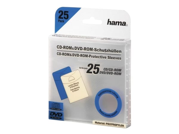 Hama - CD/DVD-muffe - gjennomsiktig (en pakke 25)