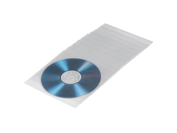 Hama CD/DVD Protective Sleeves, Pack of 50, 50 levyt, Läpinäkyvä, 190 mm, 134 mm, 38 mm, 297 g