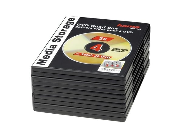 Hama DVD Quad Box - DVD oppbevaringseske - svart (en pakke 5)
