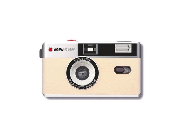 AgfaPhoto analogt filmkamera 35 mm (135) + lampe – beige
