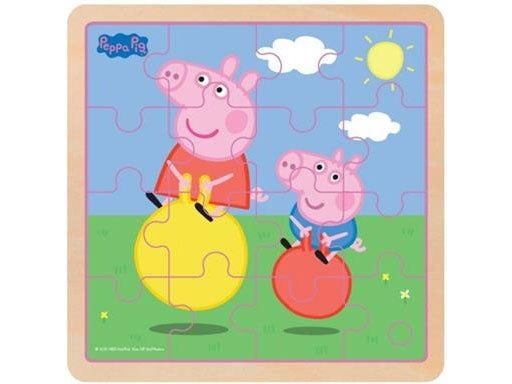 Peppa Gris - träpussel - på studsboll