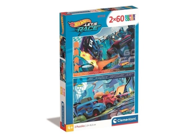 Clementoni CLE puslespill 2x60 SuperKolor HotWheels 24816