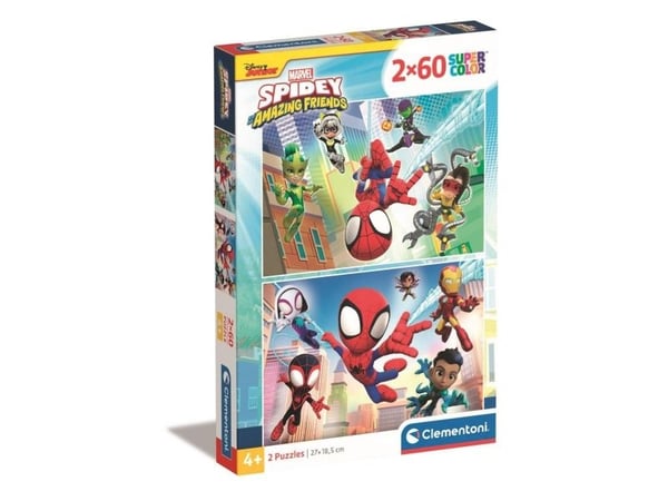 Clementoni Puslespil Spidey and his amazing friends, 2x60 brikker