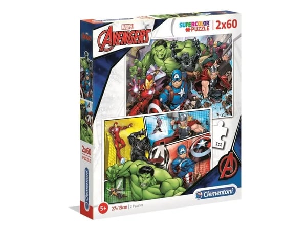 Clementoni puslespill Avengers, 2x60 brikker