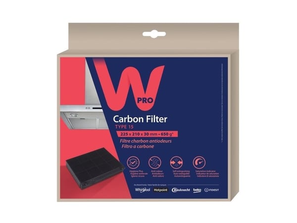 Whirlpool WPRO Type 15 liesituulettimen hiilisuodatin 484000008575 C00380078