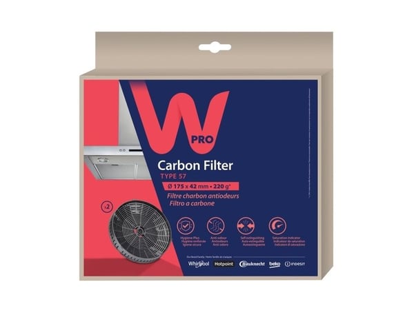 Whirlpool CHF 57, Filter till spiskåpa, Svart, Whirlpool, AKR 039 G BL, AKR 037 G BL, AKR 036 G BL, AKR 758 IXL, 2 styck