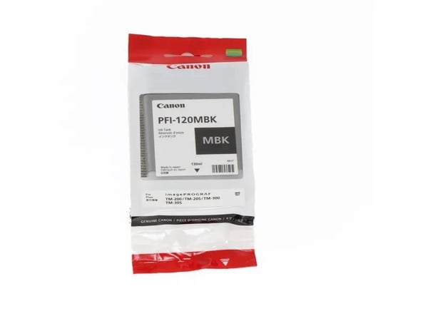 Canon PFI-120 MBK - 130 ml - mattsvart - original - bläcktank - för imagePROGRAF GP-200, GP-300, TM-200, TM-205, TM-255, TM-300, TM-305, TM-355