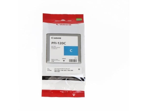 Canon PFI-120 C - 130 ml - cyan - original - bläcktank - för imagePROGRAF GP-200, GP-300, TM-200, TM-205, TM-255, TM-300, TM-305, TM-355