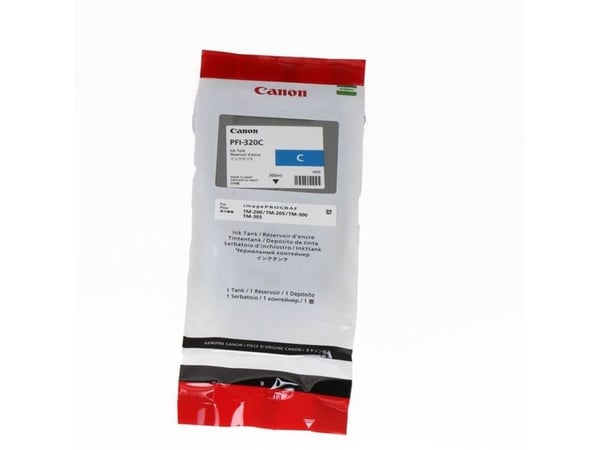 Canon PFI-320 C - 300 ml - cyan - original - blekkbeholder - for imagePROGRAF GP-200, GP-300, TM-200, TM-205, TM-255, TM-300, TM-305, TM-355