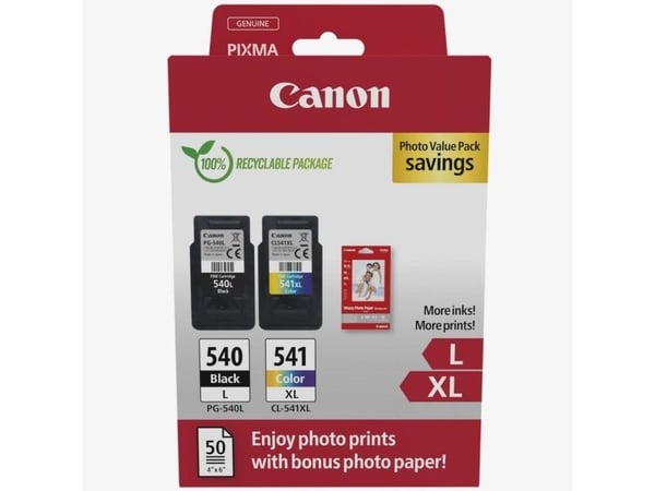 Canon PG-540L/CL-541XL Photo Value Pack - Blank - 2-pack - Høy ytelse - svart, farge (cyan, magenta, gul) - original - hengeboks - blekkbeholder / ...