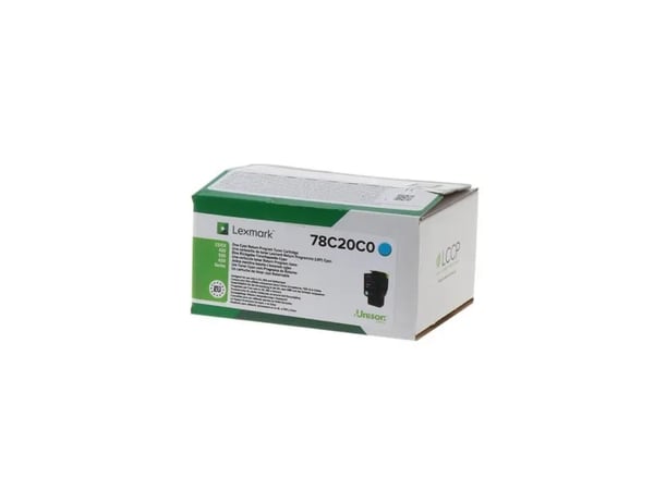 Lexmark 78C20C0 cyan toner 1400 sidor för CS421/521/622 och CX421/522/622/625