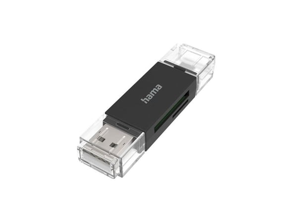 Hama - Kortleser (SD, microSD, SDHC, microSDHC, SDXC, microSDXC) - micro USB 2.0 / USB 2.0