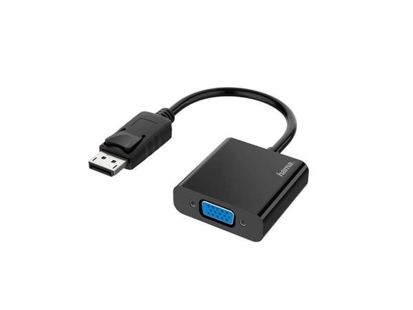 Hama - Video adapter - DisplayPort (P) til HD-15 (VGA) (hunn) - 1080p-støtte - svart