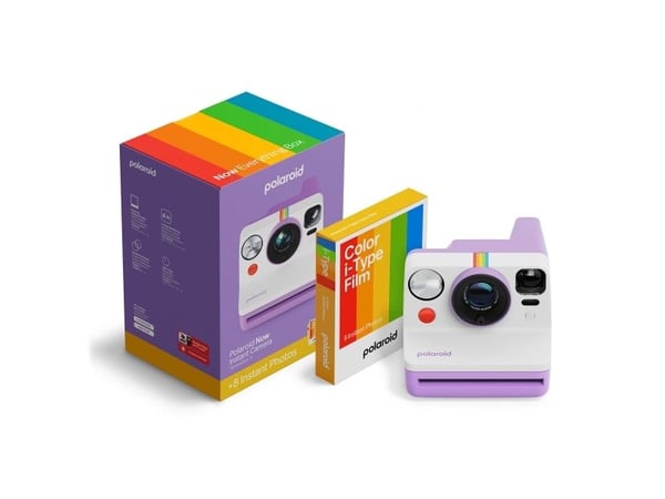 Polaroid Now, Lila, Vit, Automatisk, 0.4 - 1.3 m, Polaroid App, LED, USB Type-C