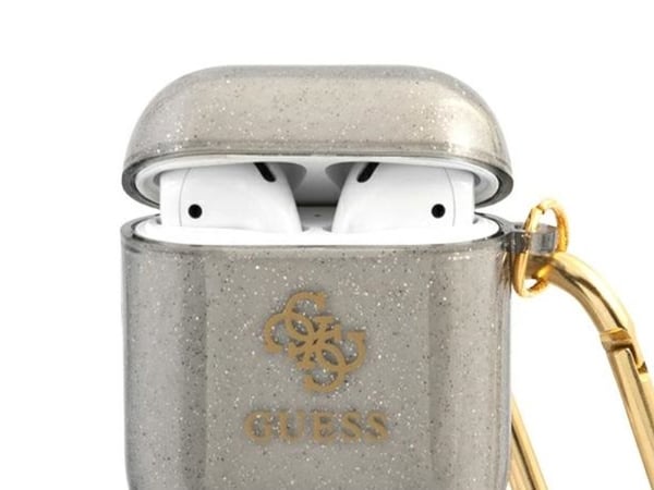 Guess beskyttelsesetui GUA2UCG4GK Glitter Collection til AirPods 1/2 grå