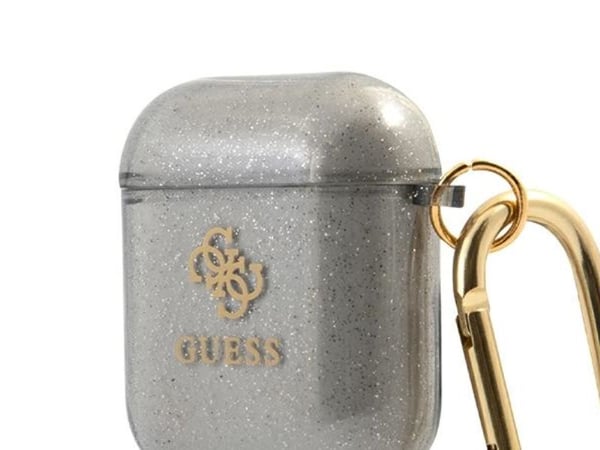 Guess beskyttelsesetui GUA2UCG4GK Glitter Collection til AirPods 1/2 grå
