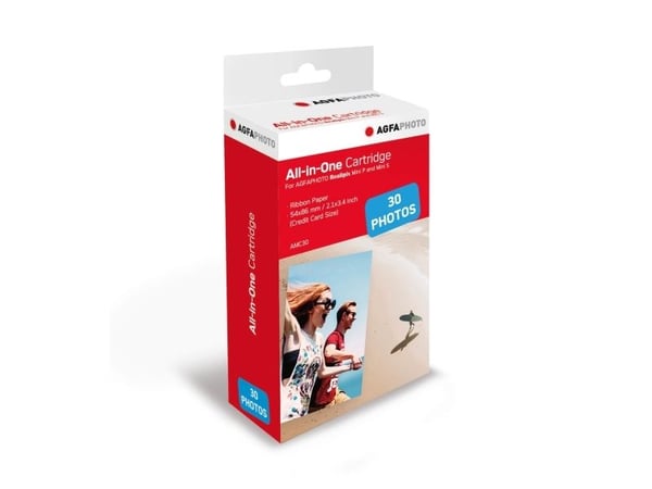 AgfaPhoto Cartridge - 53 x 86 mm 30 ark fotokort - AgfaPhoto Realipix Mini S:lle