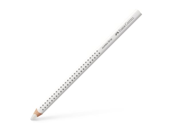 Värikynä, Faber-Castell Grip, JUMBO, valkoinen, kolmionmuotoinen - (12 kpl)