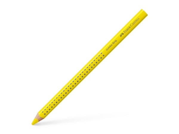 Värikynä, Faber-Castell Grip, JUMBO, keltainen, kolmionmuotoinen - (12 kpl)