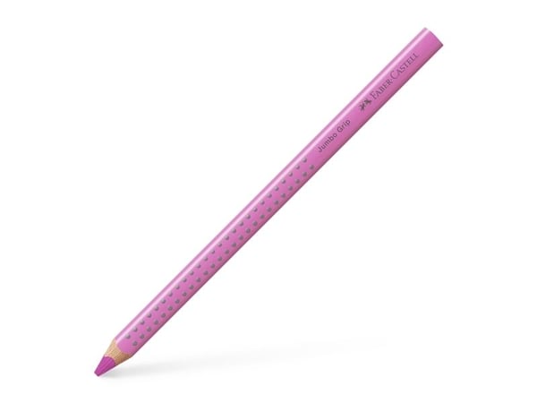 Färgpenna, Faber-Castell Grip, JUMBO, Ljusmagenta, triangulär - (12 st.)