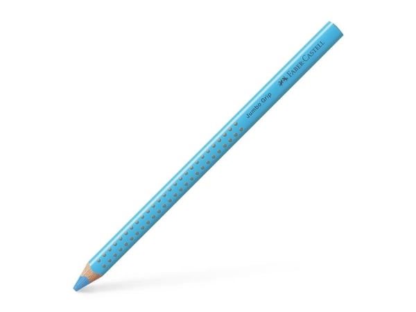 Fargeblyant, Faber-Castell Grip, JUMBO, lyseblå, trekantet - (12 stk.)