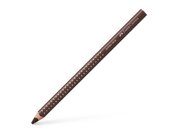 Fargeblyant, Faber-Castell Grip, JUMBO, brun, trekantet - (12 stk.)