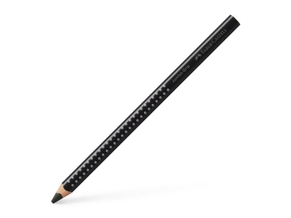 Värikynä, Faber-Castell Grip, JUMBO, musta, kolmionmuotoinen - (12 kpl)