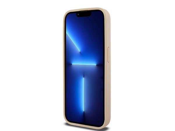 DKNY skinnrutemønster med trykte striper-deksel til iPhone 15 Pro Max - Rosa