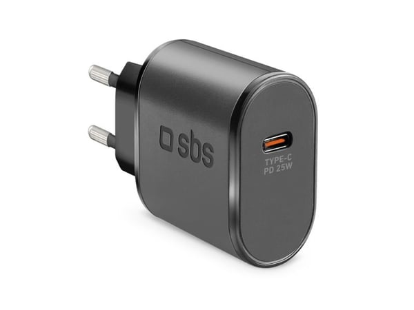 SBS - Strømadapter - 25 watt - 3 A - PD (USB-C) - svart