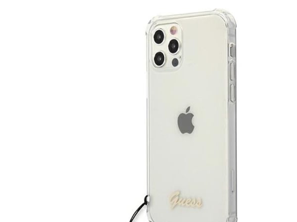 GUESS GUHCP12MKPSWH hardt etui/deksel til iPhone 12/12 Pro, klar PEARL (hvit)