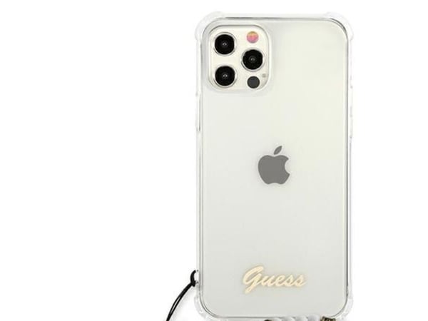 GUESS GUHCP12MKPSWH hardt etui/deksel til iPhone 12/12 Pro, klar PEARL (hvit)