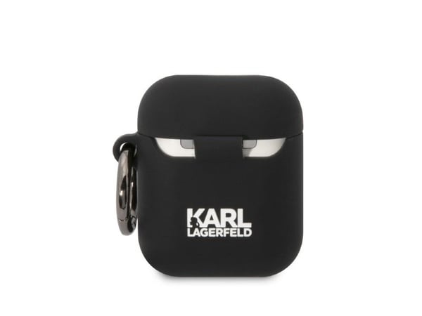 Karl Lagerfeld KLA2RUNIKK AirPods 1/2-deksel svart silikon Karl Head 3D