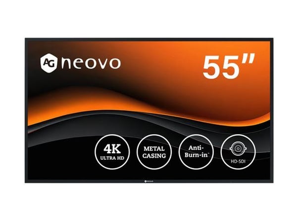 AG Neovo HMQ-5501, CCTV-monitor, Väggmonterad, Svart, 138,7 cm (54.6"), 3840 x 2160 pixlar, LED