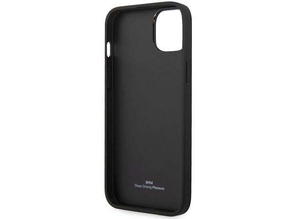 BMW BMHCP14S22RFGR hardt deksel til Apple iPhone 14/15/13 6,1" burgunder lær diamantmønster