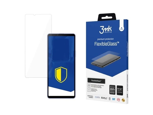 3MK FlexibleGlass, Sony, Xperia 10 VI, Antibakteriell, Fallbestandig, Ripebestandig, Gjennomsiktig, 1 stykker