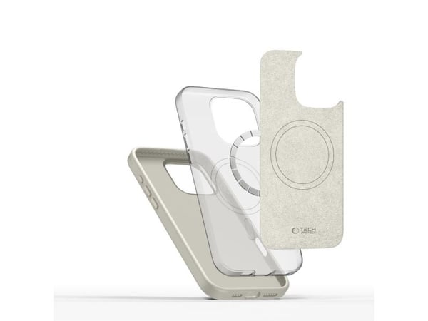 Tech-Protect silikonetui Pure MagSafe til iPhone 16 Pro Cosmic Latte