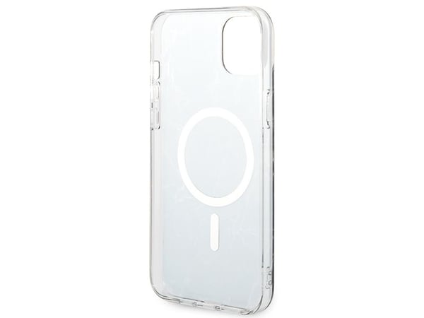 Guess set till iPhone 14 6,1" fodral + laddare GUBPP14SHMEACSK svart/svart hårt fodral Marble MagSafe