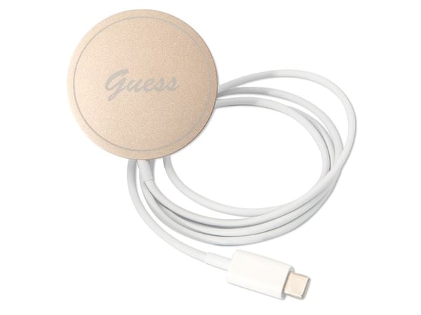Guess set till iPhone 14 6,1" fodral + laddare GUBPP14SHMEACSK svart/svart hårt fodral Marble MagSafe
