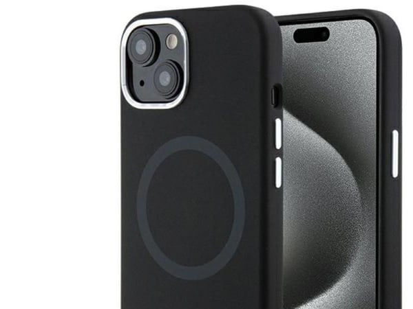 Apple iPhone 15 BMW Signature flytende silikondeksel MagSafe (BMHMP15SSILBK2) svart farge