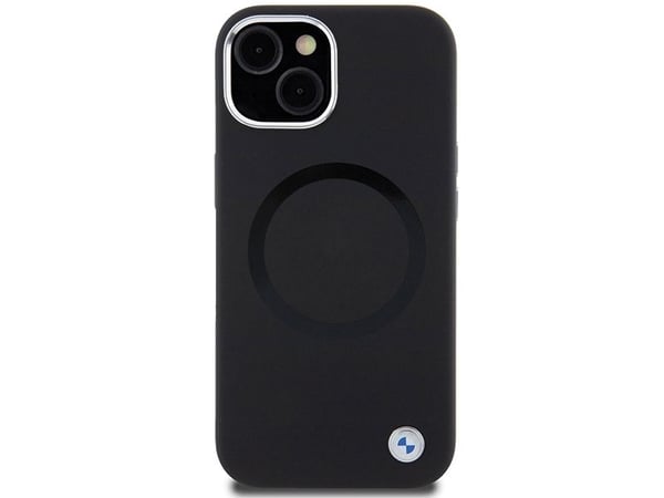 Apple iPhone 15 BMW Signature flytende silikondeksel MagSafe (BMHMP15SSILBK2) svart farge