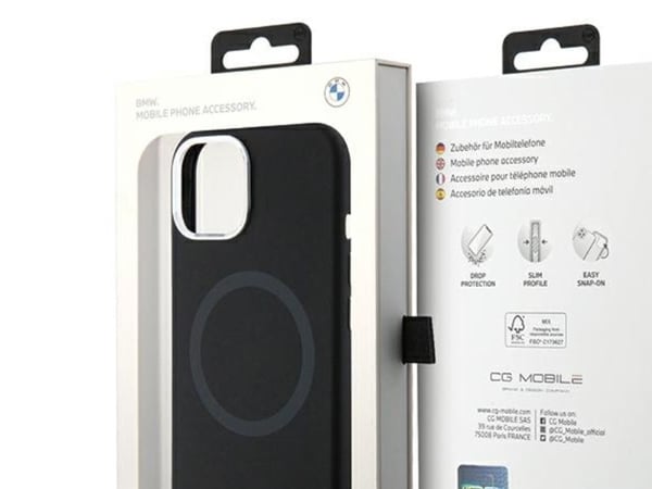 Deklas BMW BMHMP15SSILBK2 Apple iPhone 15/14/13 6,1" skal - svart Signature Liquid Silicone MagSafe