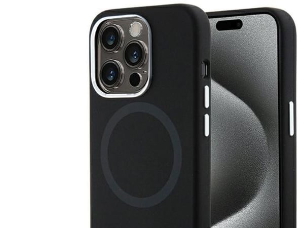 Apple iPhone 15 Pro Max BMW Signature flytende silikondeksel MagSafe (BMHMP15XSILBK2) svart farge