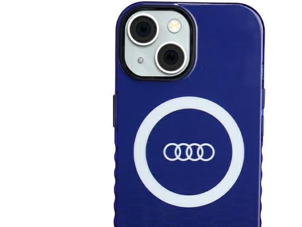 Audi-hette for iPhone 15 6,1" blå IML Big Logo MagSafe-etui