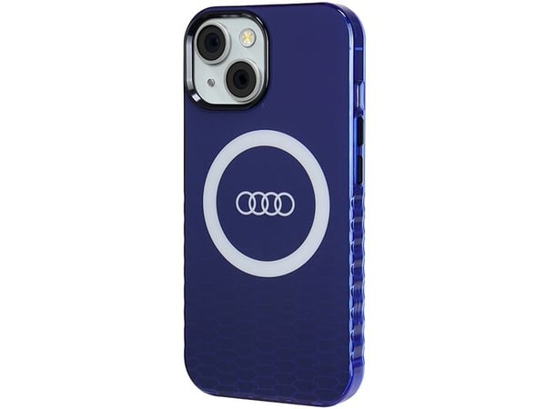 Audi-hette for iPhone 15 6,1" blå IML Big Logo MagSafe-etui