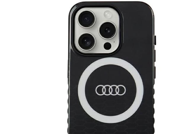 Audi iPhone 15 Pro 6,1" MagSafe-deksel med Big Logo (IML), sort