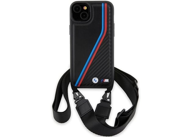 Deklas BMW BMHCP15S23 PSVTK iPhone 15 / 14 / 13 6.1" hårt skal svart – M Edition Carbon Tricolor Lines & S