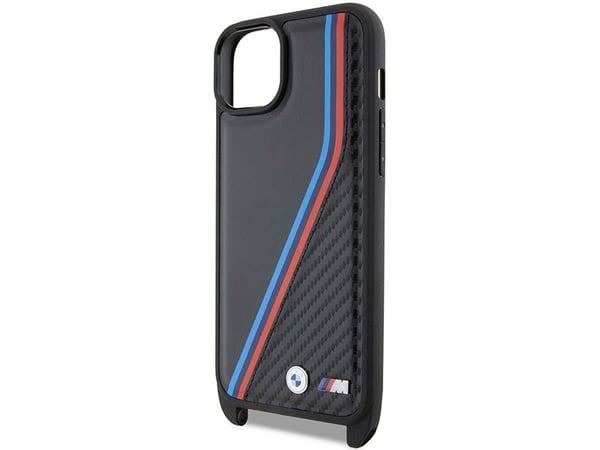 Deklas BMW BMHCP15S23 PSVTK iPhone 15 / 14 / 13 6.1" hårt skal svart – M Edition Carbon Tricolor Lines & S