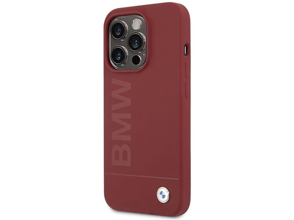 Apple iPhone 15 Pro BMW kotelo silikoni iso logo MagSafe (BMHMP15LSLBLRE) punainen