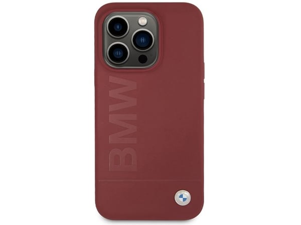 Apple iPhone 15 Pro BMW kotelo silikoni iso logo MagSafe (BMHMP15LSLBLRE) punainen